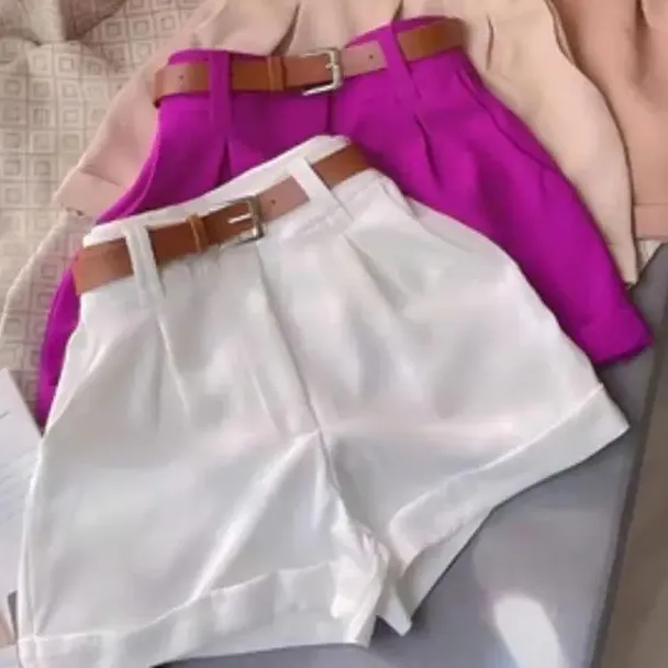 Kit 2 Short Alfaiataria Feminino Cintura Alta
