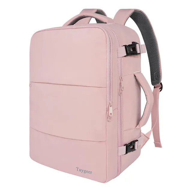 Mochila Taygeer Para Portatil Gran Capacidad Y Usb Rosa