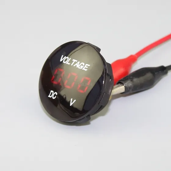 Voltimetro Digital 5v - 48v Led Color Rojo Soporte Con Rosca