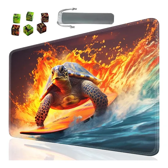 Alfombra De Juego Para Mtg Rpg, 60x35 Cm, Incluye 6 Dados