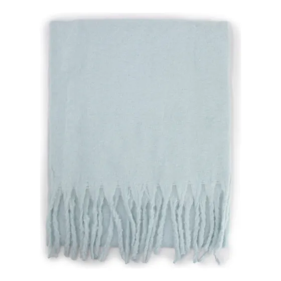 Bufanda Alpaca Lisa Colores Celeste Liso Unica