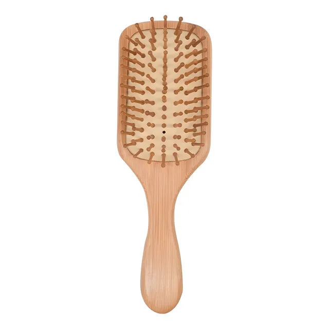 Cepillo Cabello Cerdas Bambu  Mango De Madera Antiestático