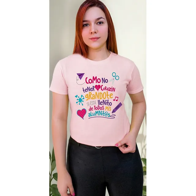 Polera Profesora 100% Algodón Frase Alumnos Maestra C-829