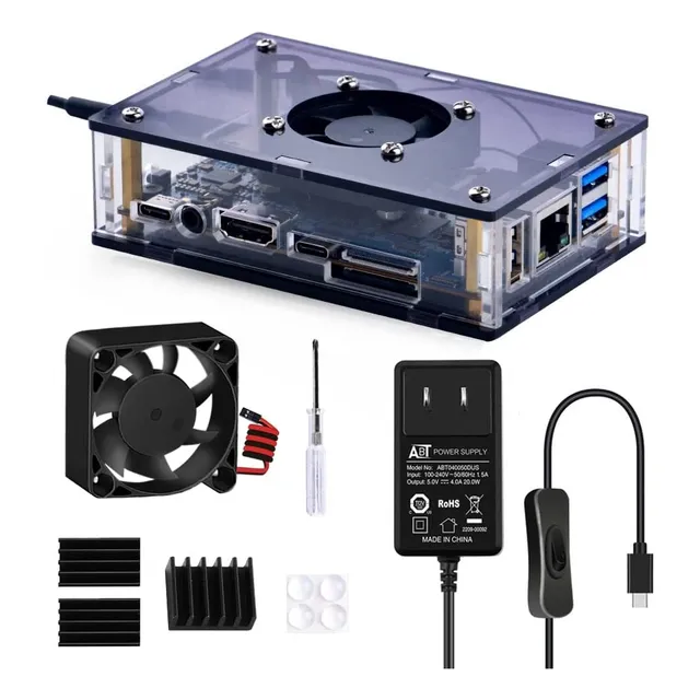 Dvozvo Orange Pi 5/5b Estuche Con Kit De Fuente De Alimentac