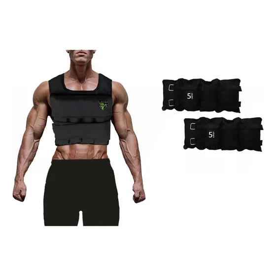 Chaleco Para Ejercicios De 40 Libras + Pesas De Tobillos 5k 