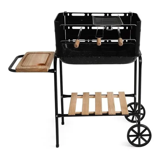 Mor parrilla móvil califórnia 82cm de ancho 75cm de alto 38.5cm de profundidad negra