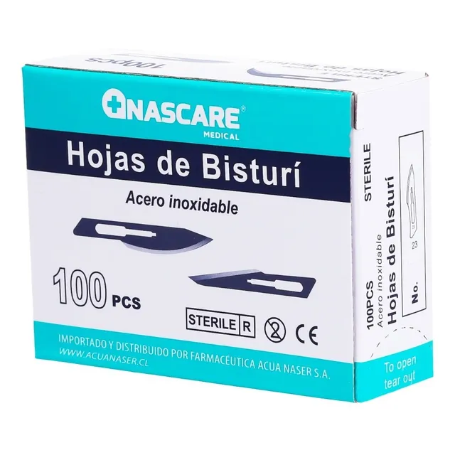 Hoja Bisturí Desechable - Caja 100 Unidades - Elige Medida