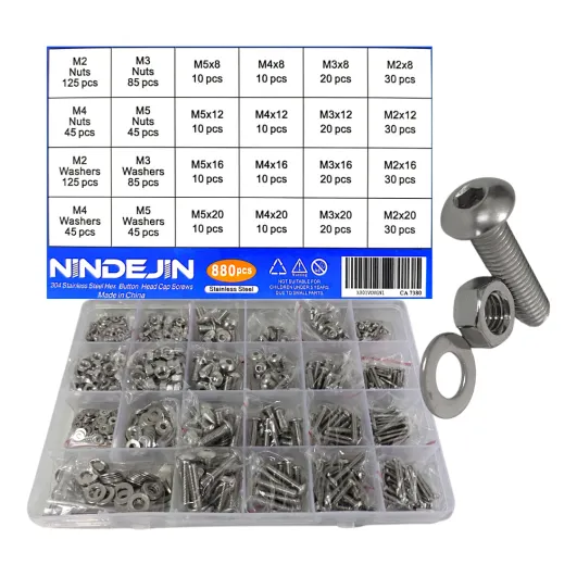 Kit Tornillos Allen Tuerca Arandela M2 M3 M4 M5 (880u) Caja Cabeza Redonda