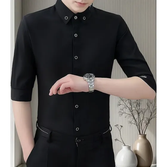 Moderna Camiseta De Manga Siete Medias De Estilo Japonés Ele