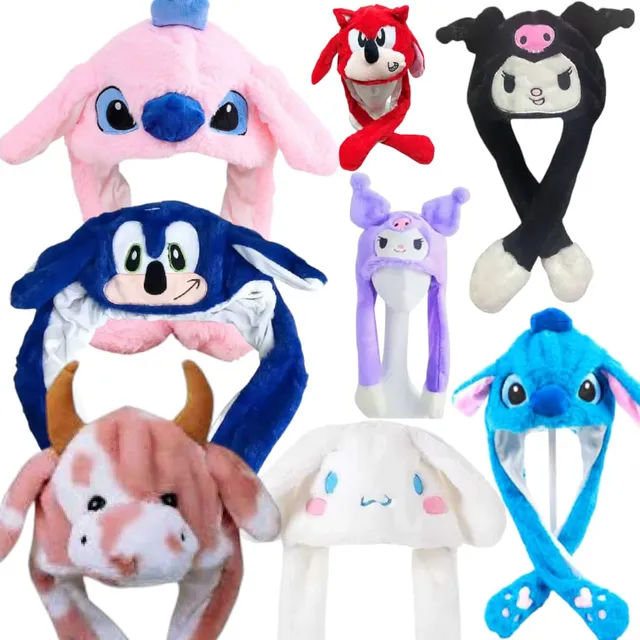 Gorro De Orejas Móviles De Kuromi Sony Stitch Luz Led
