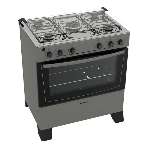 Cocina Punktal Coliseum Pk-299c 5 Hornallas Visor 84l Color Gris