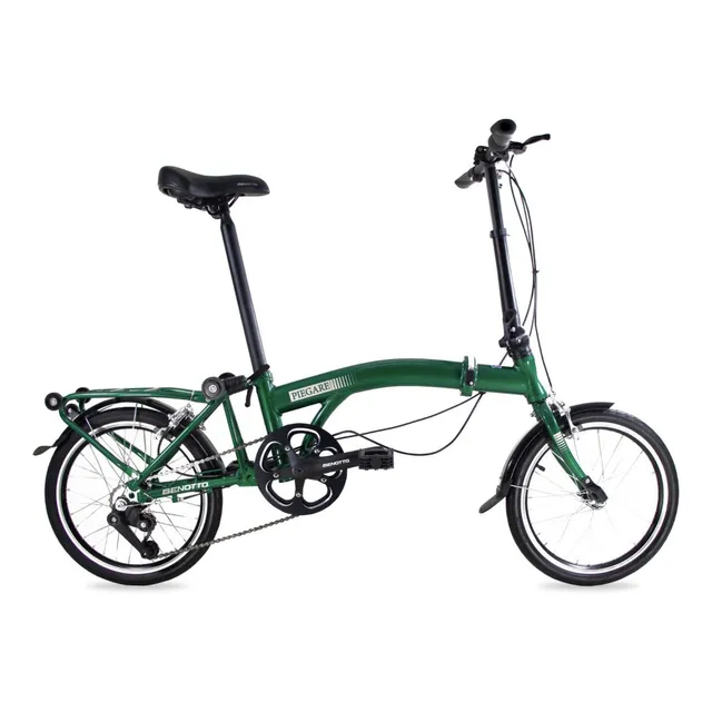 Bicicleta Benotto Plegable Piegare R16 3v Aluminio Frenos V Color Verde