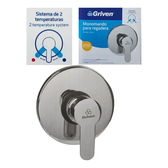 Llave Griferia Para Ducha Monomando  Acero Y Bronce Griven 