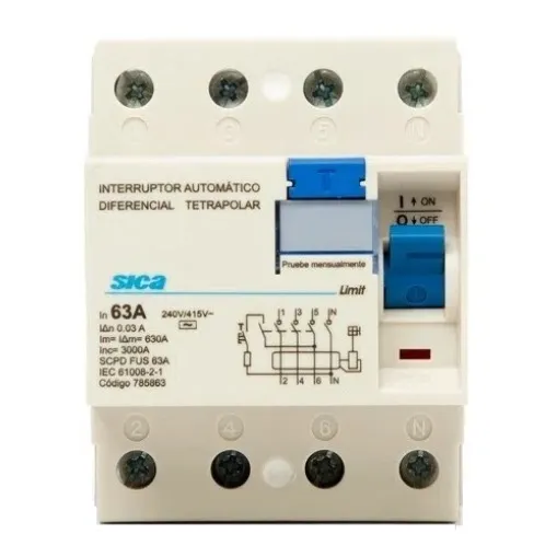 Interruptor Automático Diferencial Tetrapolar 4x63A SICA