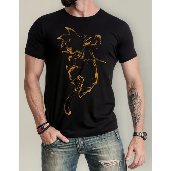 Camisa, Camiseta Goku Kid Dragon Ball-z 100% Algodão