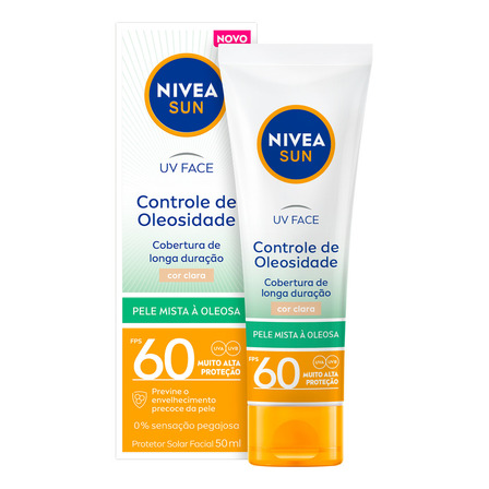 Nivea Sun Protetor Solar Uv Face Controle De Oleosidade Cor Clara Fps 60 50ml Nivea Sun Protetor Solar Uv Face Controle De Oleosidade Cor Clara Fps 60 50ml