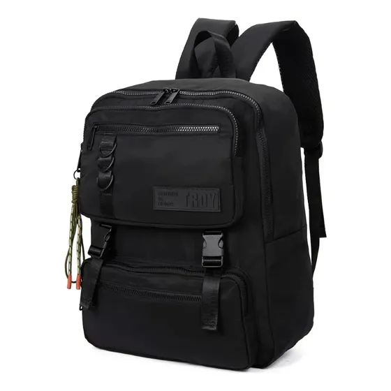 Mochila Portanotebook Bolsillos Frontales Llavero Viaje Moda