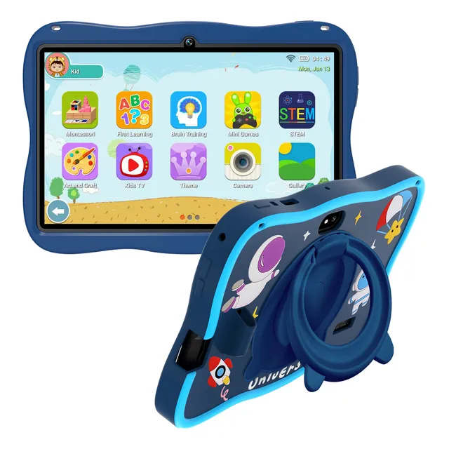 Hadcon 7'' tablet para niños a15 con funda android 12 6+128gb wifi color azul marino