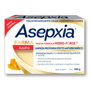 Asepxia Jabón Hidro-force Azufre Barra De 100g. Asepxia Jabón Hidro-force Azufre Barra De 100g.