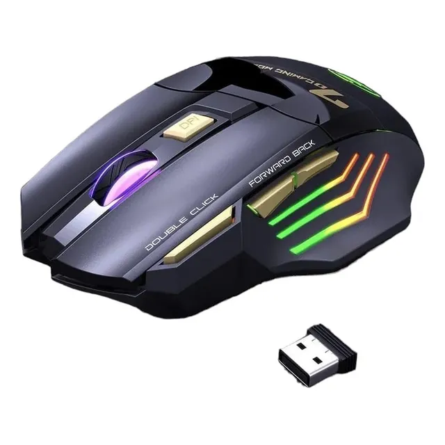 Mouse Inalámbrico Rgb Gamer Bluetooh, 3200 Dpi Imice Gw-x7 Color Negro