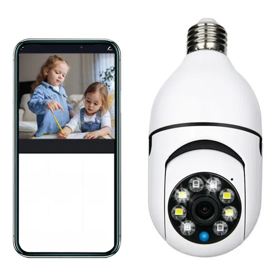 Câmera Wifi Ip 2-em-1: Vigilância E Iluminação Em Hd Com Nfe