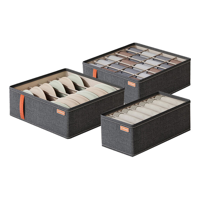Colmeia Organizador Gaveta Calcinha  Meia Sutiãs Kit 3 Cinza