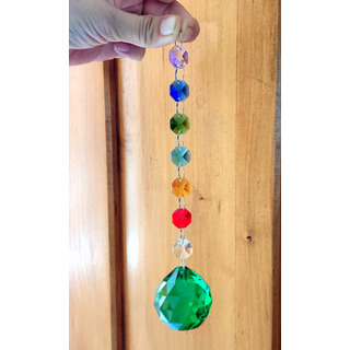 Prisma Colgante De Cristales 19 Cms Feng Shui 7 Chakras Verd Prisma Colgante De Cristales 19 Cms Feng Shui 7 Chakras Verd