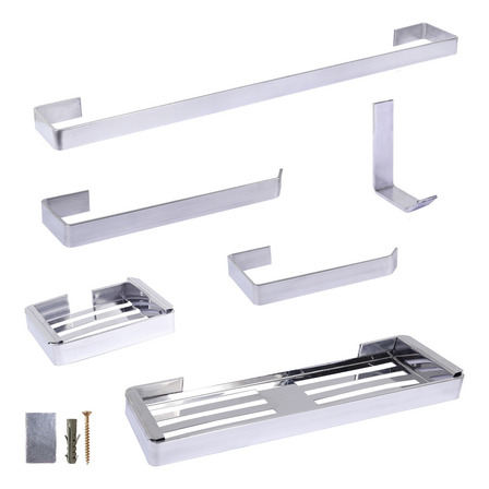 Kit De Acessórios Para Banheiro 6 Peças Linha Stander Polido Kit De Acessórios Para Banheiro 6 Peças Linha Stander Polido