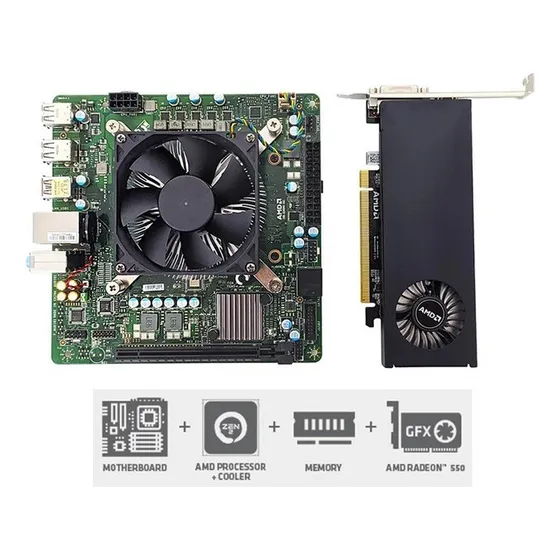 Kit Amd Ryzen 7 4700s 8 Nucleos 16gb Ddr6  Rx 550 2gb Ddr5 !