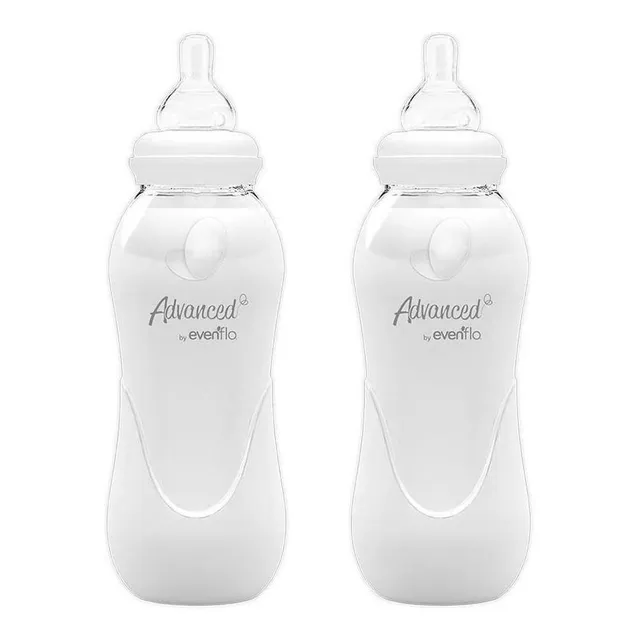 Set 2 Biberones Evenflo Advanced Light 240ml/8oz Desde 3mes Color Blanco Advance