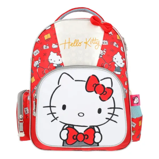 Mochila Hello Kitty Cole Escolar Reforzada Roja Kawaii Niñas Color Rojo Diseño De La Tela Liso