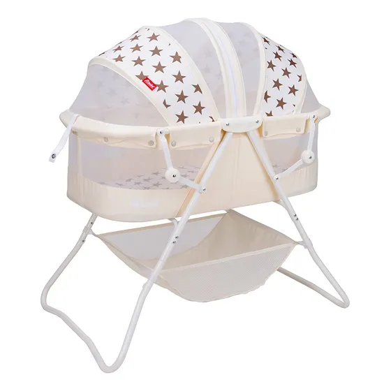 D Bebé Cuna Moisés Para Bebé Bambineto De Siesta Plegable Color Beige Diseño Estrellas