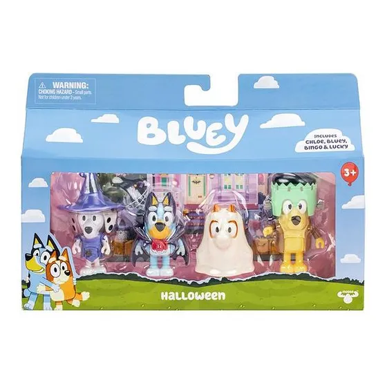 Set 4 Figuras Familia De Bluey Disfraces Halloween 4-9 Cm