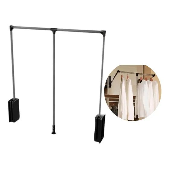 Cabideiro Basculante Extensível Grande 830 Á 1150mm Cromado