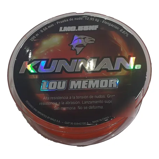 Nylon Tanza Kunnan Lou Memor Monofilamento 0.55mm X 200 M Color Naranja