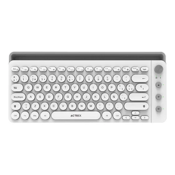 Teclado Multidispositivo Uny Comp Ti685 2.4ghz 3 Modos Color del teclado Blanco Idioma Español Latinoamérica