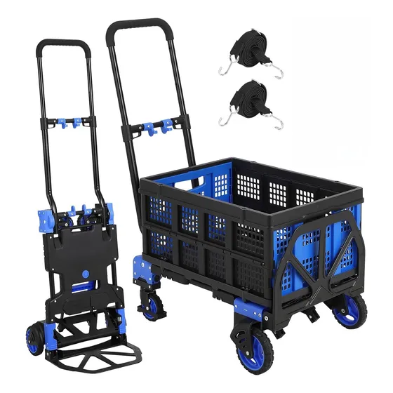 Carretilla De Mano Plegable 2 En 1, Carretilla Convertible C