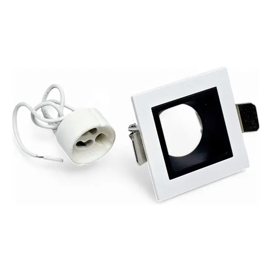 Spot Tipo Pico 1 Foco P/ Lâmpada Mini Dicroica Branco/preto