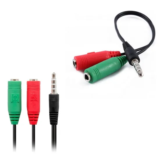 Adaptador Audio 3,5mm Pc Celular Ps4 A Micrófono Y Auricular