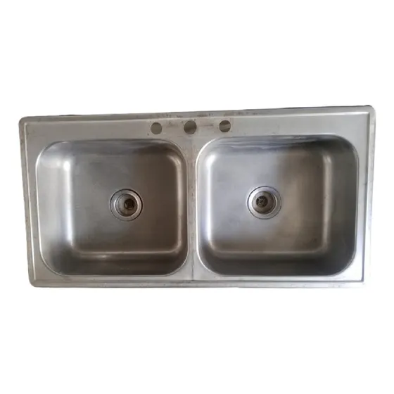 Fregadero Acero Inoxidable Doble Poncheras Usado Impecable