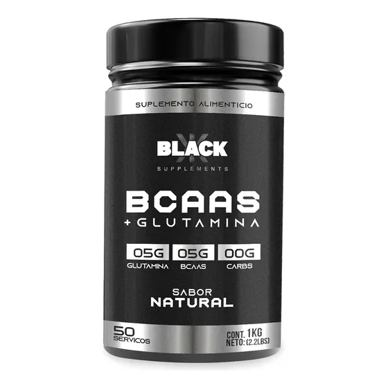 Black Supplements Aminoácidos Bcaas + Glutamina 1kg Natural