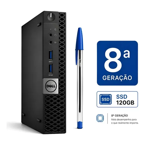 Mini Pc Dell 3050 I3 7ger, 8gb Ssd 240 C/ Wi-fi Win10 Pro 127/220V