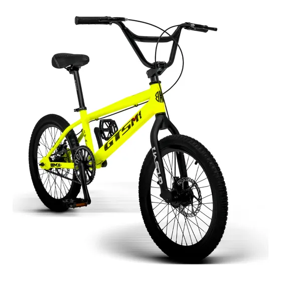 Bicicleta Aro 20 Freio A Disco Alumínio Gts Skx Bmx Cross Cor Amarelo Neon Tamanho Do Quadro Único