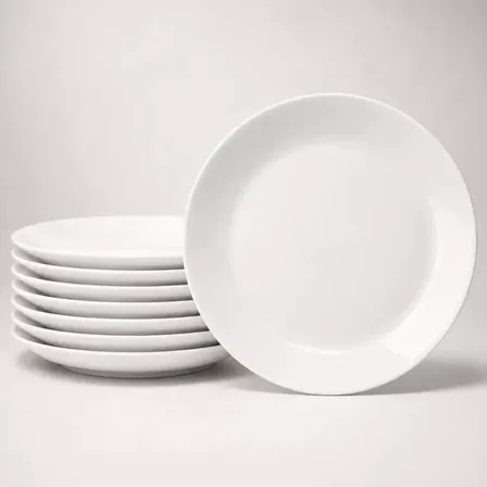 Kit De 6 Pratos Branco Opaline Mesa Posta Elegante Branco Liso