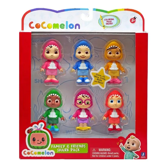 Conjunto De 6 Boneco Cocomelon Familiy & Friend Candide