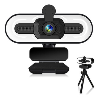 Cámara Web Hd 4k 2160p Con Trípode Y Luz Led Para Streaming Cámara Web Hd 4k 2160p Con Trípode Y Luz Led Para Streaming