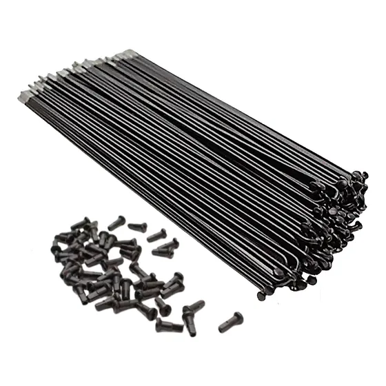Rayos Negros Bicicleta X 2 Mm X 144 Unidades Todas L/medidas