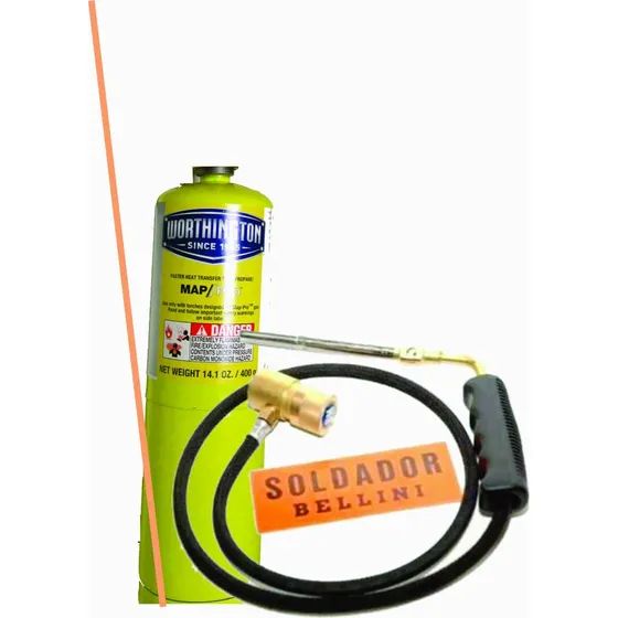 Pico Soldador Con Manguera Bellini + Garrafa Map + Varilla