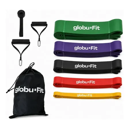 Bandas Elasticas Resistencia Globufit Set 5 + Accesorios Gym Multi