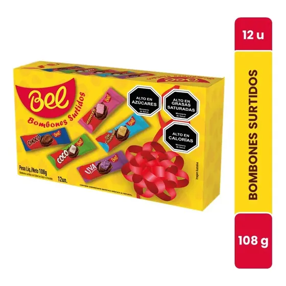 Bel Bombones Surtidos 12 Un 108g, , Chocolate